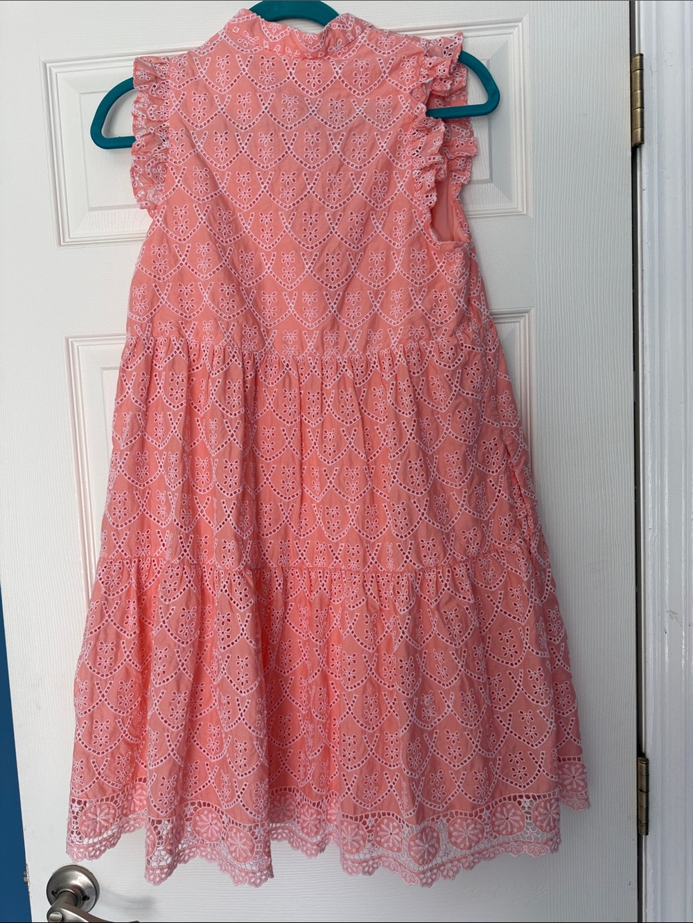 Lilly Pulitzer Coral Eyelet Tiered Midi Dress - Picture 3 of 5